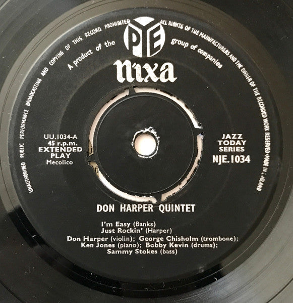 Don Harper (2) : Introducing The Don Harper Quintet (7", EP, Mono)