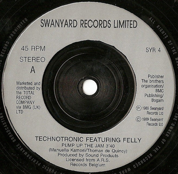 Technotronic Featuring Felly : Pump Up The Jam (7", Single, Sil)