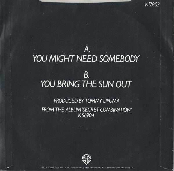 Randy Crawford : You Might Need Somebody (7", Single)