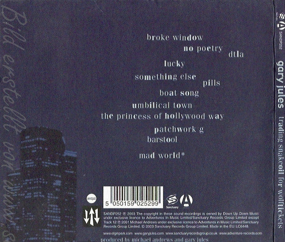 Gary Jules : Trading Snakeoil For Wolftickets (CD, Album, Dig)