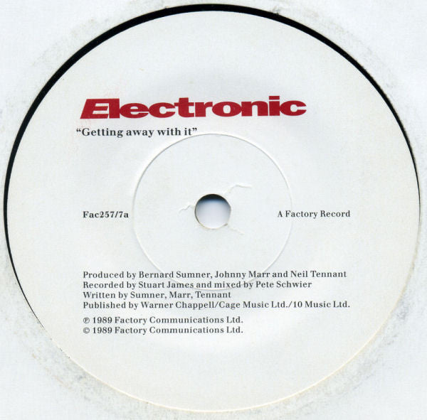 Electronic : Getting Away With It... (7", Single, Pap)