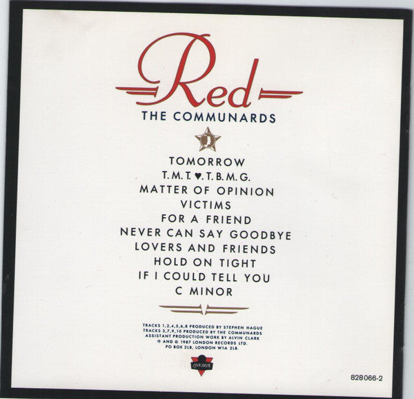The Communards : Red (CD, Album)
