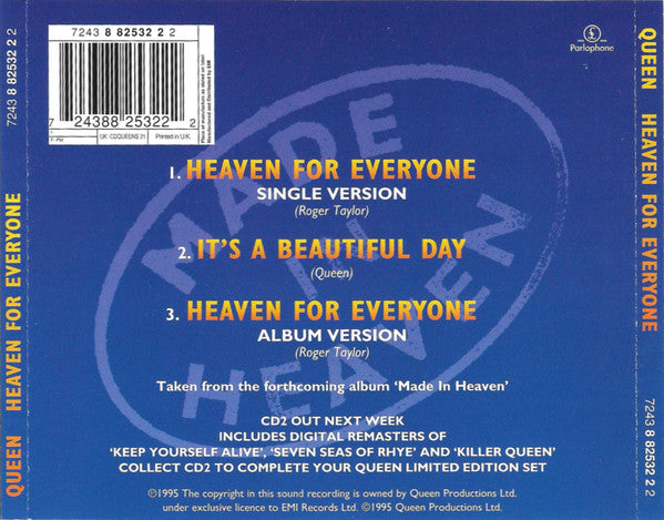Queen : Heaven For Everyone (CD, Single, CD1)