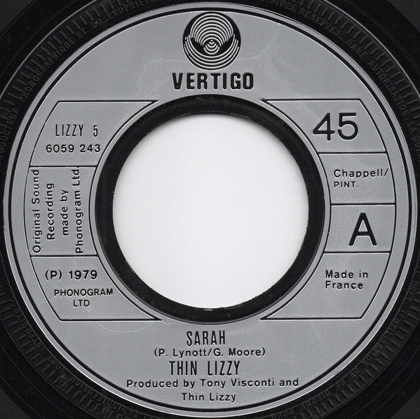 Thin Lizzy : Sarah (7", Single, Bri)