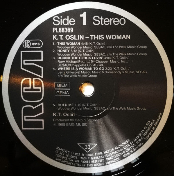 K.T. Oslin : This Woman (LP, Album)