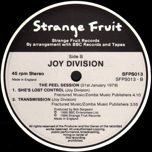 Joy Division : The Peel Sessions (12", EP, Tex)