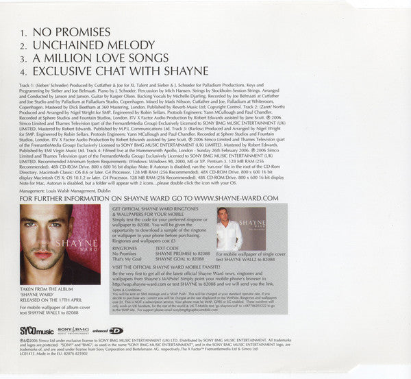 Shayne Ward : No Promises (CD, Single, Enh)