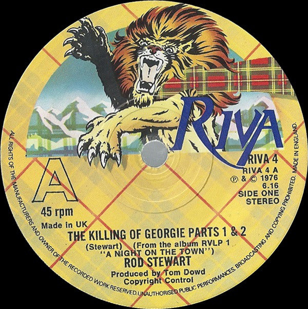 Rod Stewart : The Killing Of Georgie Parts 1 & 2 (7", Single)