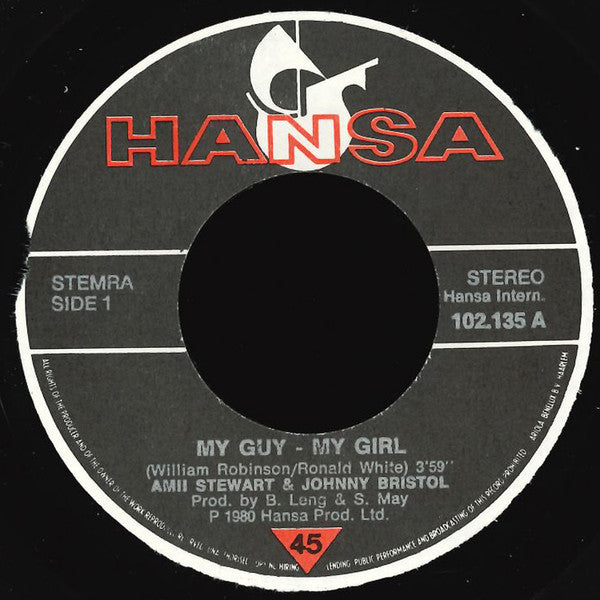 Amii Stewart & Johnny Bristol : My Guy, My Girl  (7")