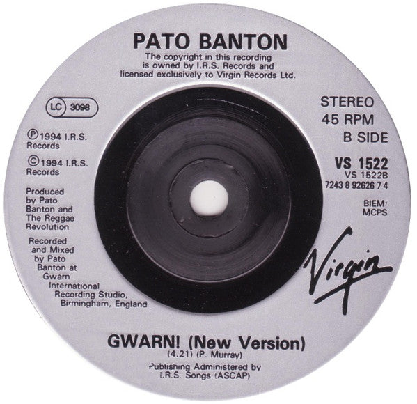 Pato Banton : Baby Come Back (7", Single)