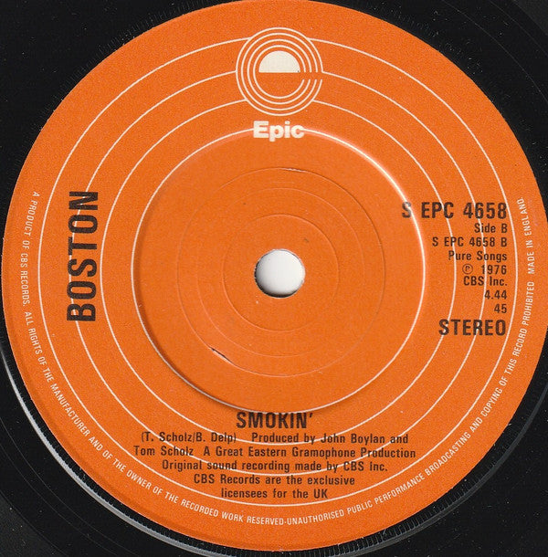 Boston : More Than A Feeling (7", Single, Sol)