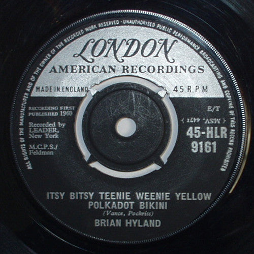 Brian Hyland : Itsy Bitsy Teenie Weenie Yellow Polkadot Bikini / Don't Dilly Dally, Sally (7")