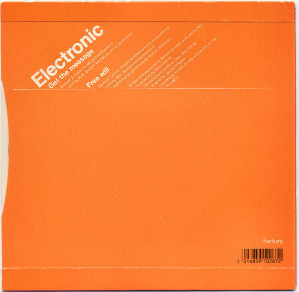 Electronic : Get The Message (7", Single, Pap)