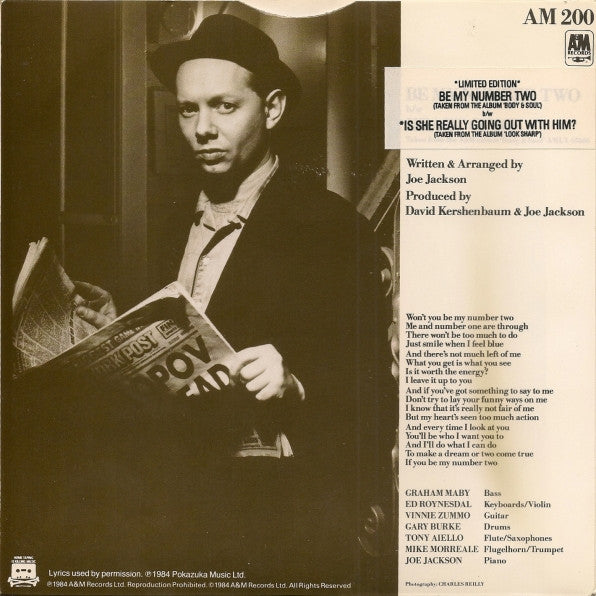 Joe Jackson : Be My Number Two (7", Single, Ltd)