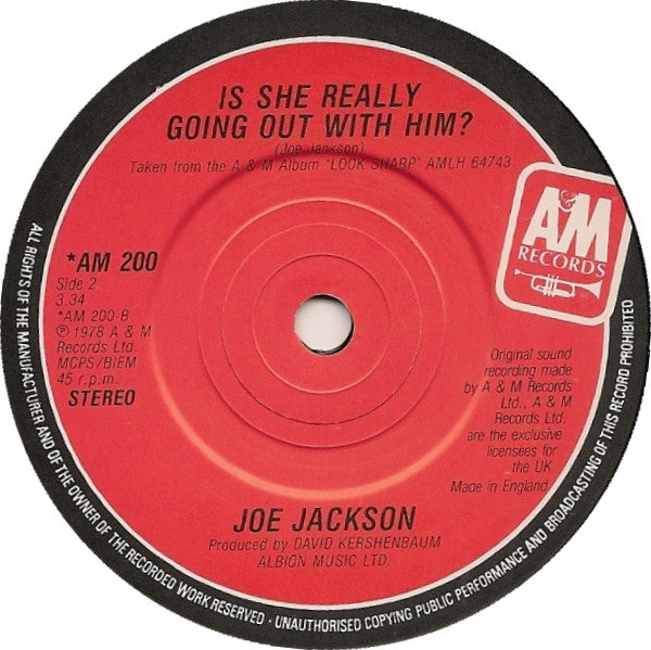 Joe Jackson : Be My Number Two (7", Single, Ltd)