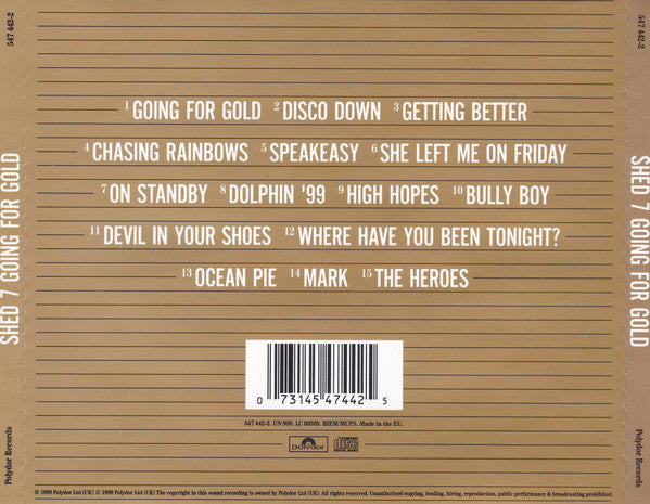Shed Seven : Going For Gold (The Greatest Hits) (CD, Comp)