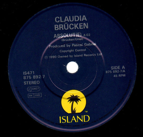 Claudia Brücken : Absolut[e] (7", Single)