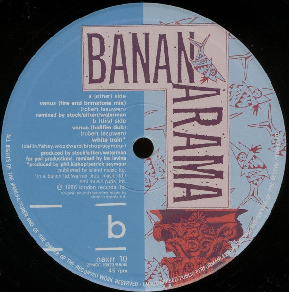 Bananarama : Venus (The Fire & Brimstone Mix) (12", Single)