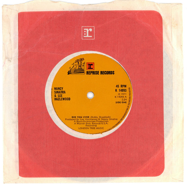 Nancy Sinatra & Lee Hazlewood : Did You Ever (7", Single, Sol)