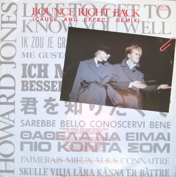 Howard Jones : Like To Get To Know You Well (12")