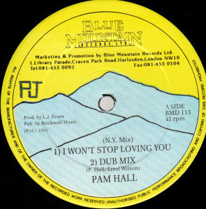 Pam Hall : I Won't Stop Loving You (12")