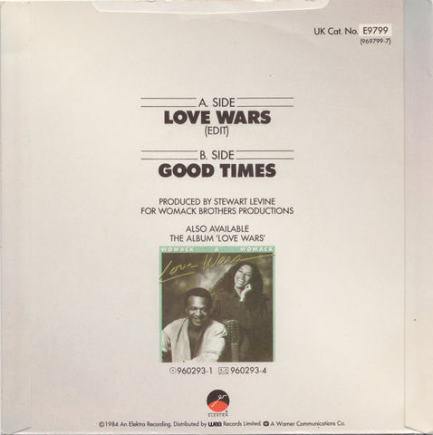 Womack & Womack : Love Wars (7", Single, Dam)