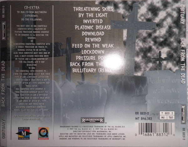 Obituary : Back From The Dead (CD, Album, Enh)