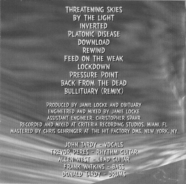 Obituary : Back From The Dead (CD, Album, Enh)
