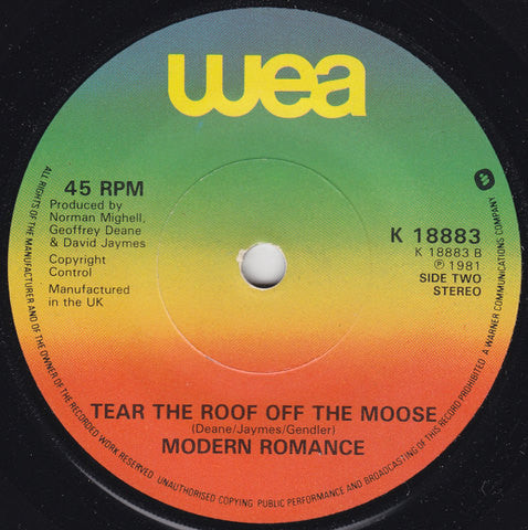 Modern Romance : Ay Ay Ay Ay Moosey (7", Single, WEA)