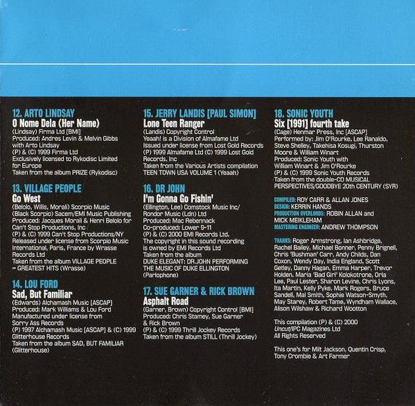 Various : Unconditionally Guaranteed 2000.1 (Uncut's Guide To The Month's Best Music) (CD, Comp, Promo)