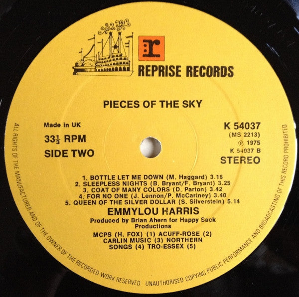 Emmylou Harris : Pieces Of The Sky (LP, Album)