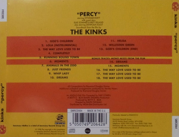 The Kinks : "Percy" (CD, Album, RE)