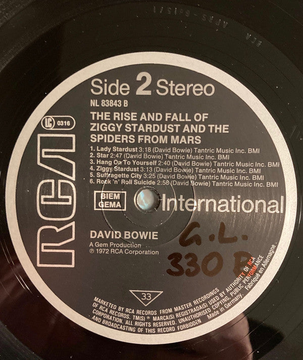 David Bowie : The Rise And Fall Of Ziggy Stardust And The Spiders From Mars (LP, Album, RE, No )