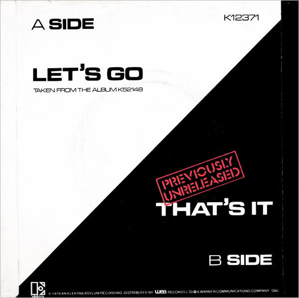 The Cars : Let's Go (7", Single)