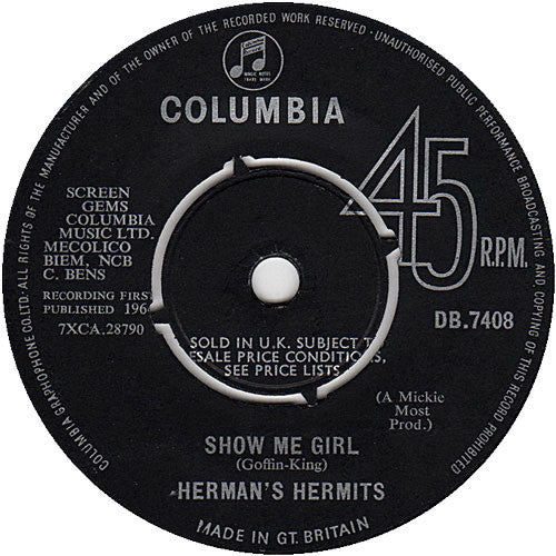 Herman's Hermits : Show Me Girl / I Know Why (7", Single, KT )