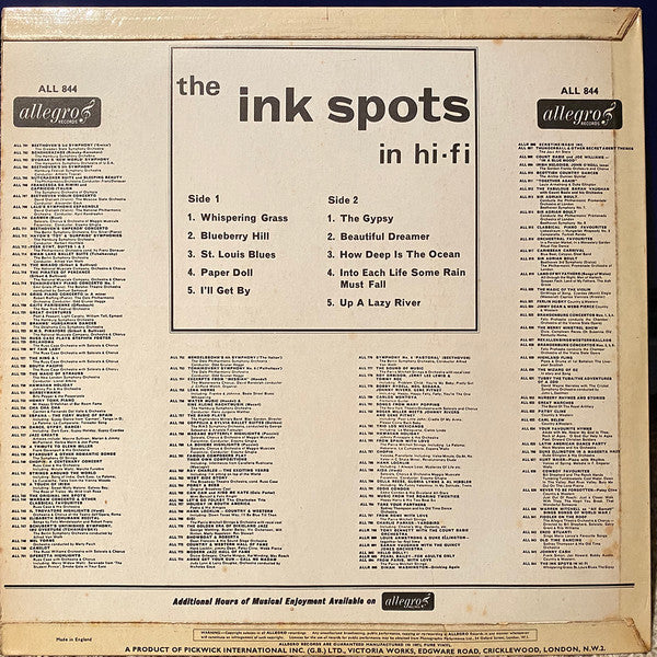 The Ink Spots (2) : The Ink Spots In Hi-Fi (LP, Comp)