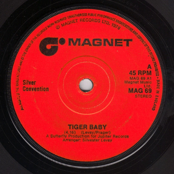 Silver Convention : Tiger Baby / No, No, Joe (7", Single, Sol)