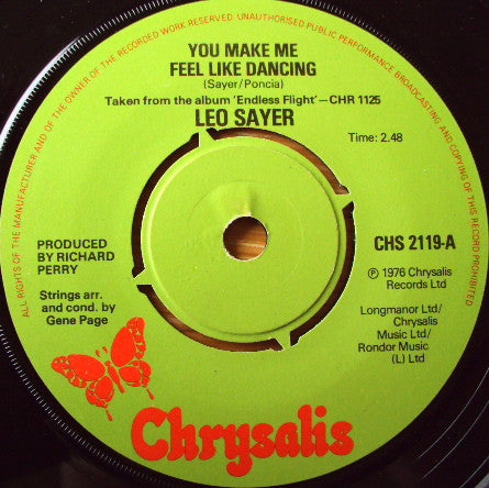 Leo Sayer : You Make Me Feel Like Dancing (7", Single, Pus)