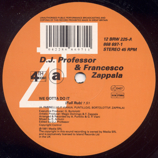 D.J. Professor* & Francesco Zappala* : We Gotta Do It (12", Single)