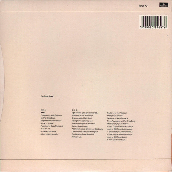 Pet Shop Boys : Heart (7", Single, Whi)