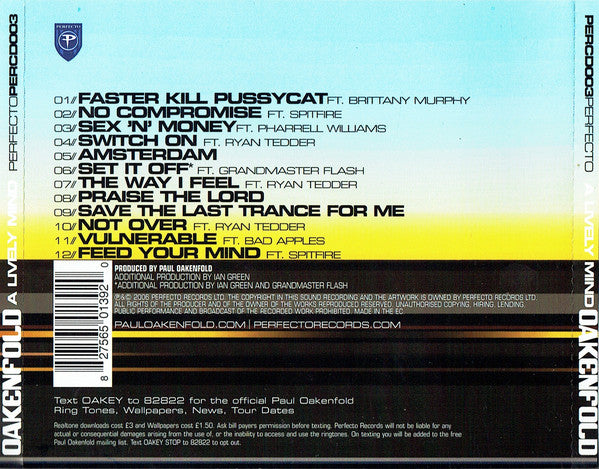 Paul Oakenfold : A Lively Mind (CD, Album)