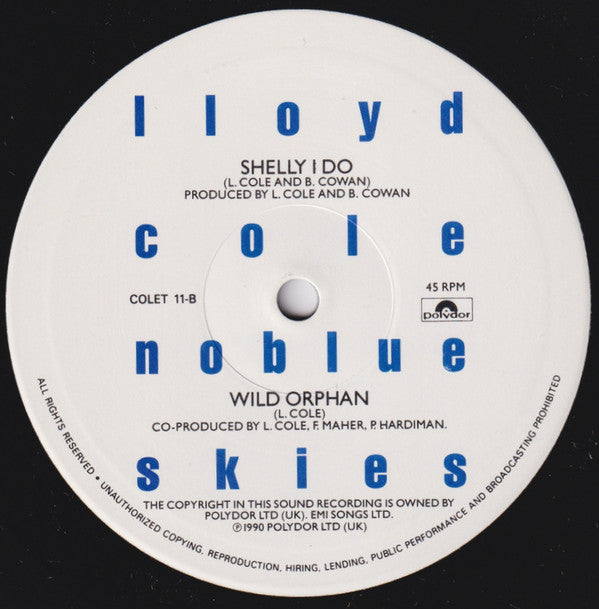 Lloyd Cole : No Blue Skies (10", Ltd, Num)