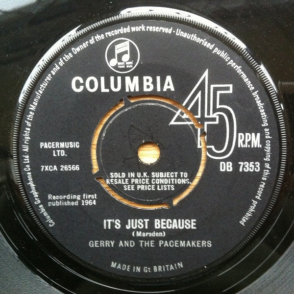 Gerry & The Pacemakers : It's Gonna Be All Right  (7", Single)