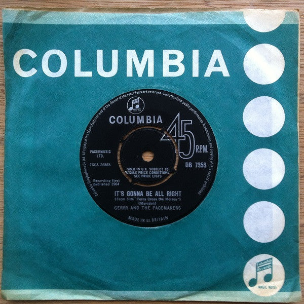 Gerry & The Pacemakers : It's Gonna Be All Right  (7", Single)