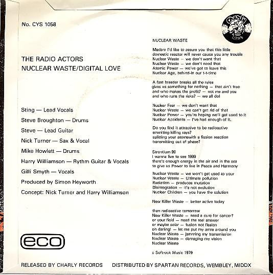 The Radio Actors : Nuclear Waste (7", Single)