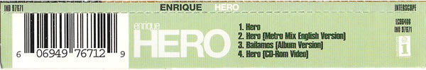 Enrique Iglesias : Hero (CD, Single, Enh)