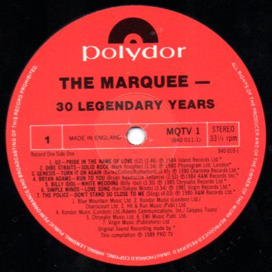 Various : The Marquee - 30 Legendary Years (2xLP, Comp)