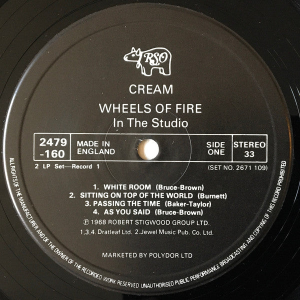 Cream (2) : Wheels Of Fire (2xLP, Album, RE, Gat)