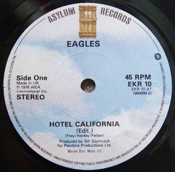 Eagles : Hotel California (7", Single, RE)