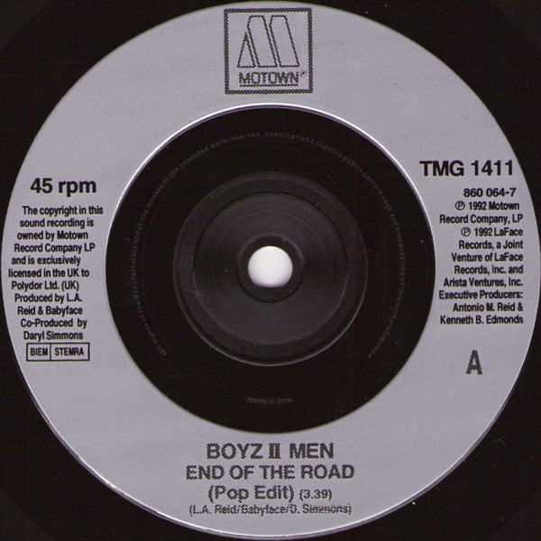 Boyz II Men : End Of The Road (7", Single, Sil)